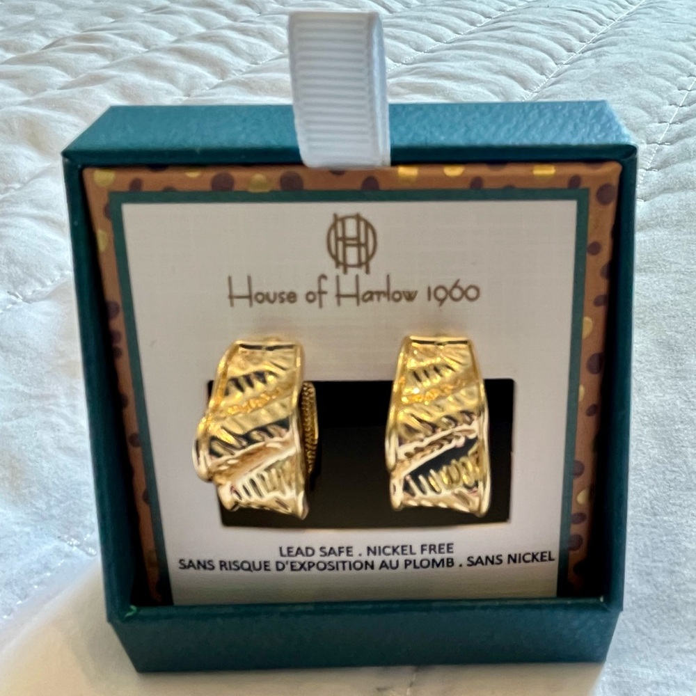 💛House of Harlow 1960 Gold Tone Textured Earrings